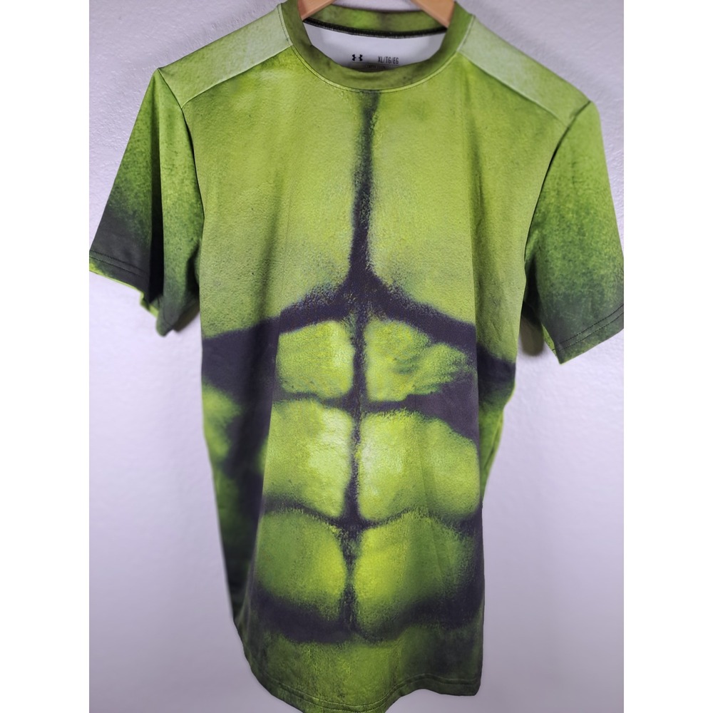 Under Armour Alter Ego Hulk Compression Shirt Mens XL Green HeatGear Marvel Gym